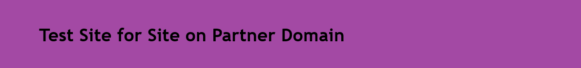 Test Site for Site on Partner Domain